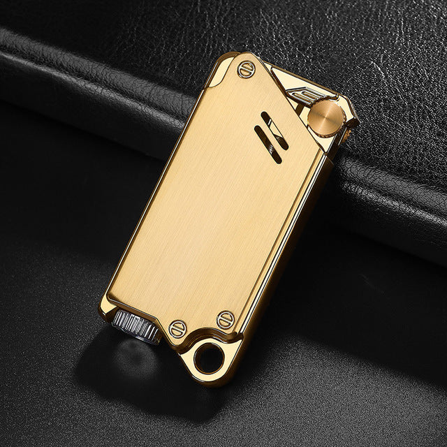 Metal Grinding Wheel Windproof Lighter with Blue Flame