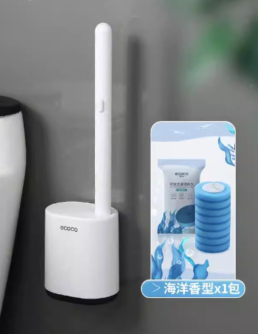 Disposable Toilet Brush with Cleaning Liquid (One Set)